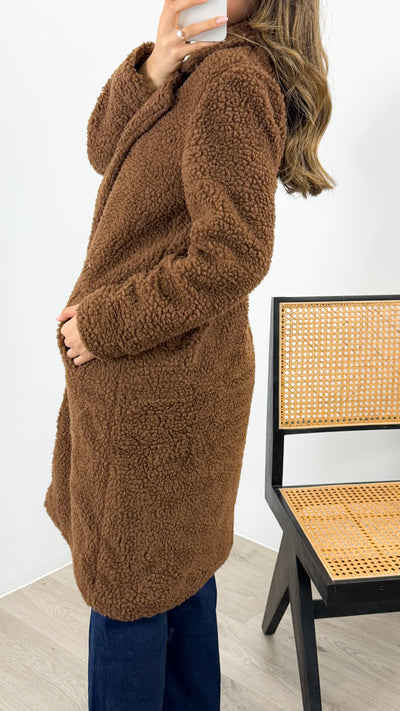 MARCO TEDDY COAT - CHOCOLATE