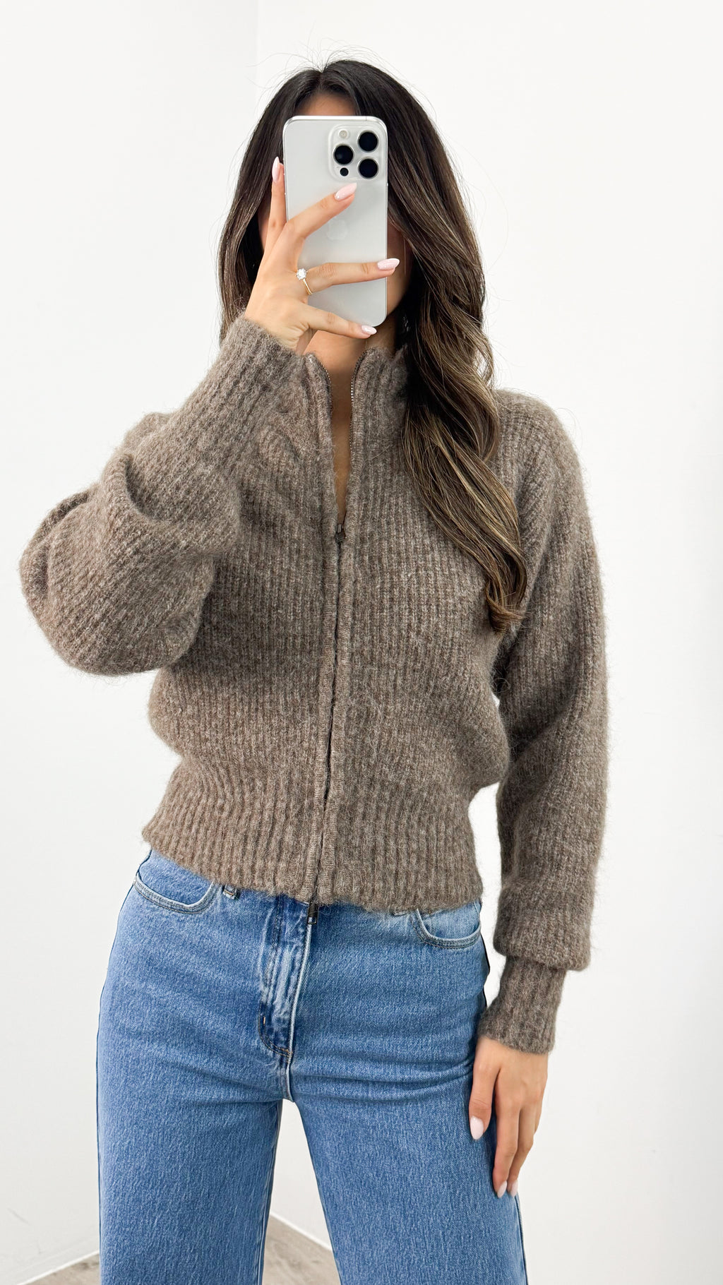 NOAH ZIP KNIT - LATTE