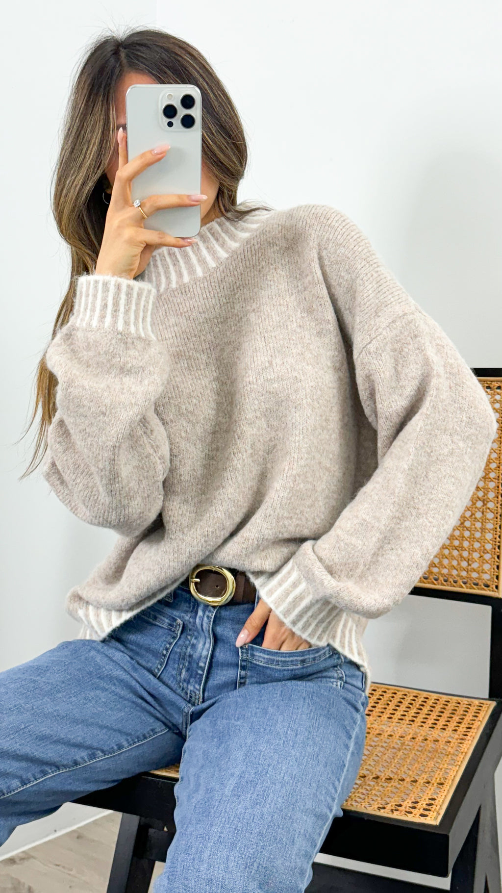 BESSIE STITCH KNIT - MOCHA