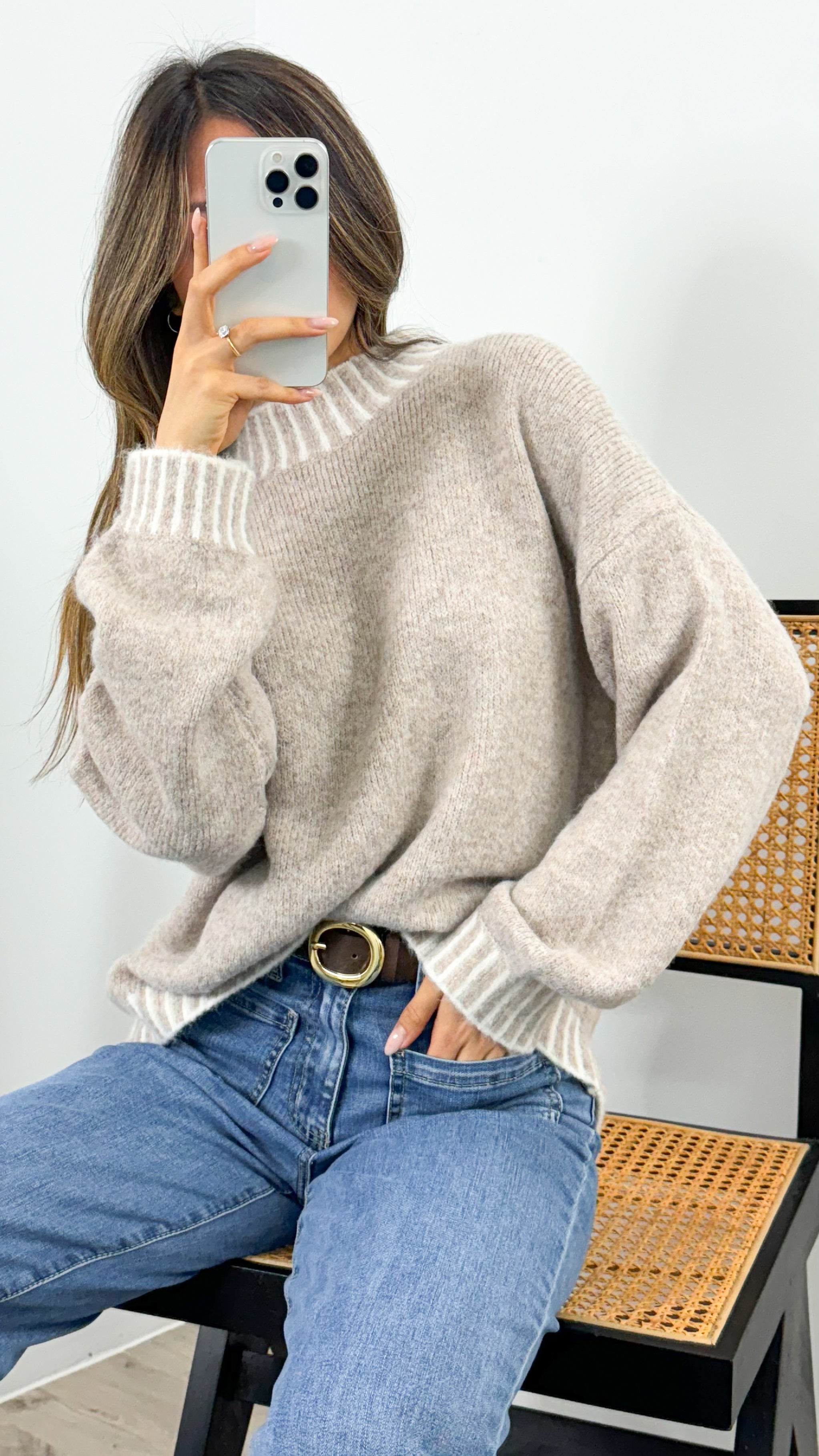 BESSIE STITCH KNIT - MOCHA