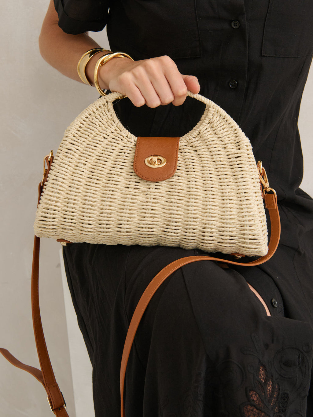 MAGGIE STRAW BAG - BEIGE