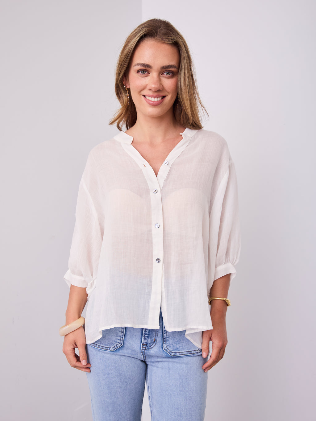 MARTA LINEN SHIRT - WHITE