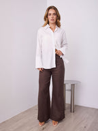 HANNAH LINEN PANT - CHOCOLATE