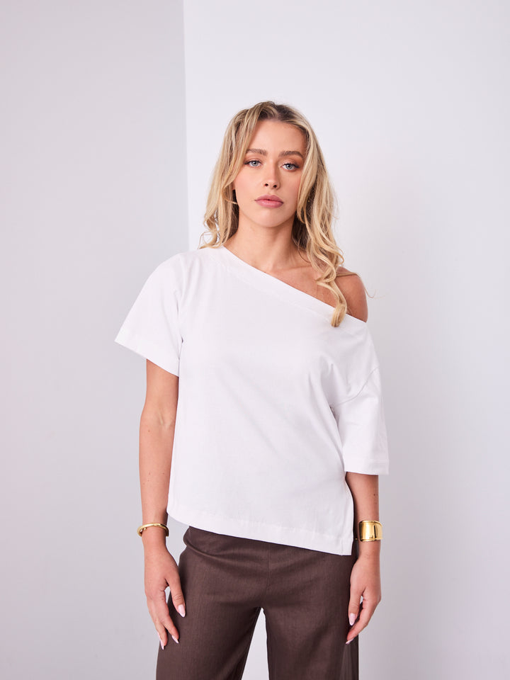 ISSI OFF THE SHOULDER TEE - WHITE