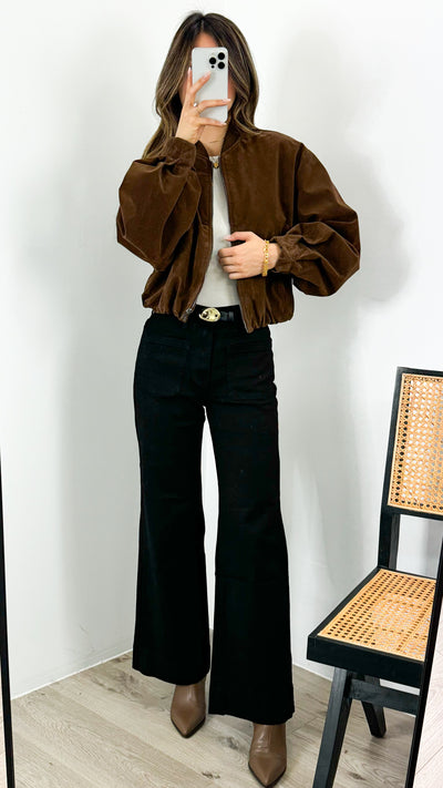VANCE BOMBER JACKET - CHOCOLATE
