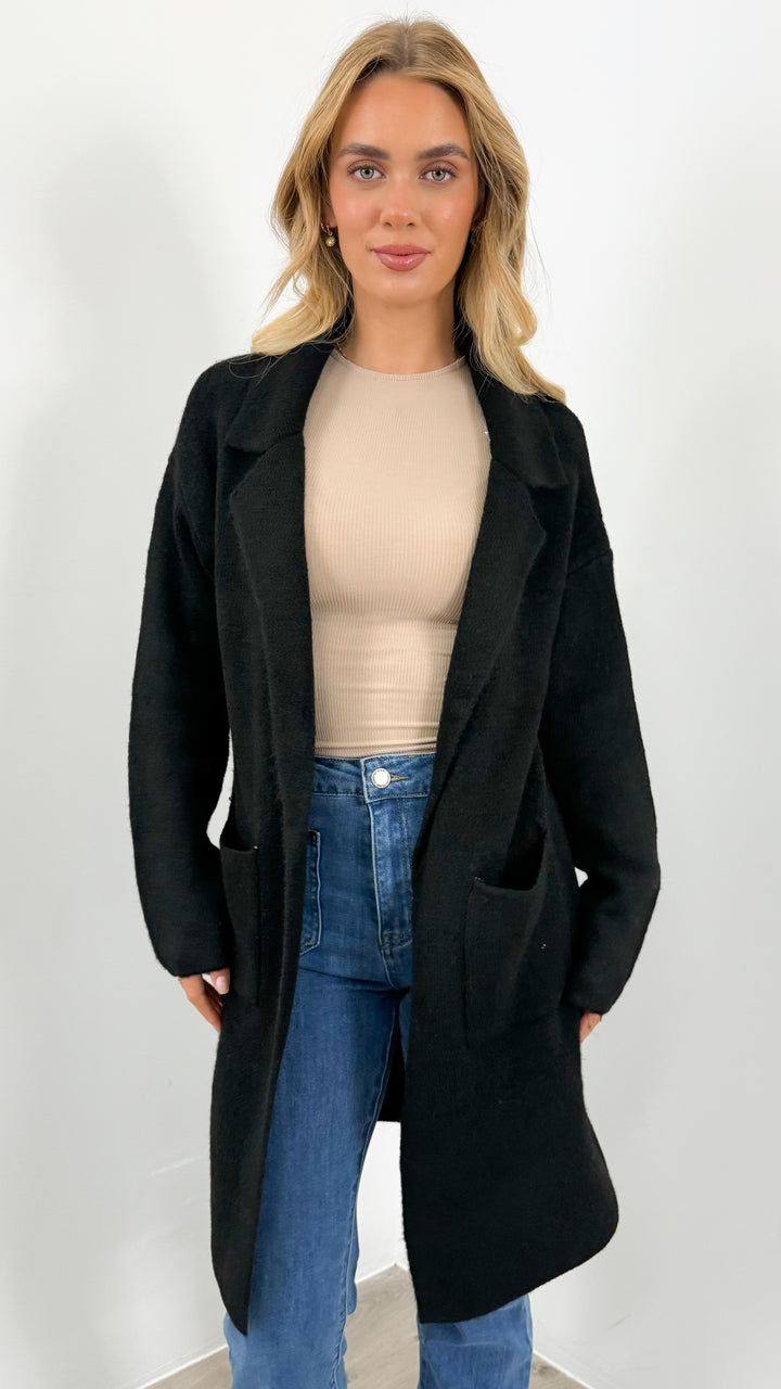 ZEETA COATIGAN - BLACK