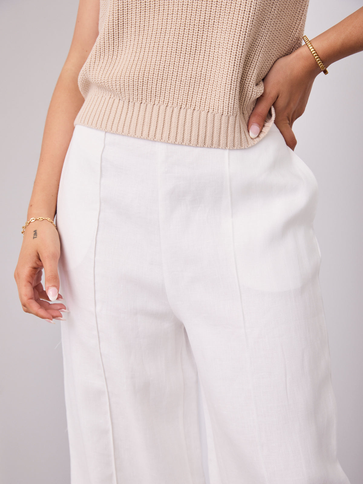 BAKER LINEN PANT - WHITE