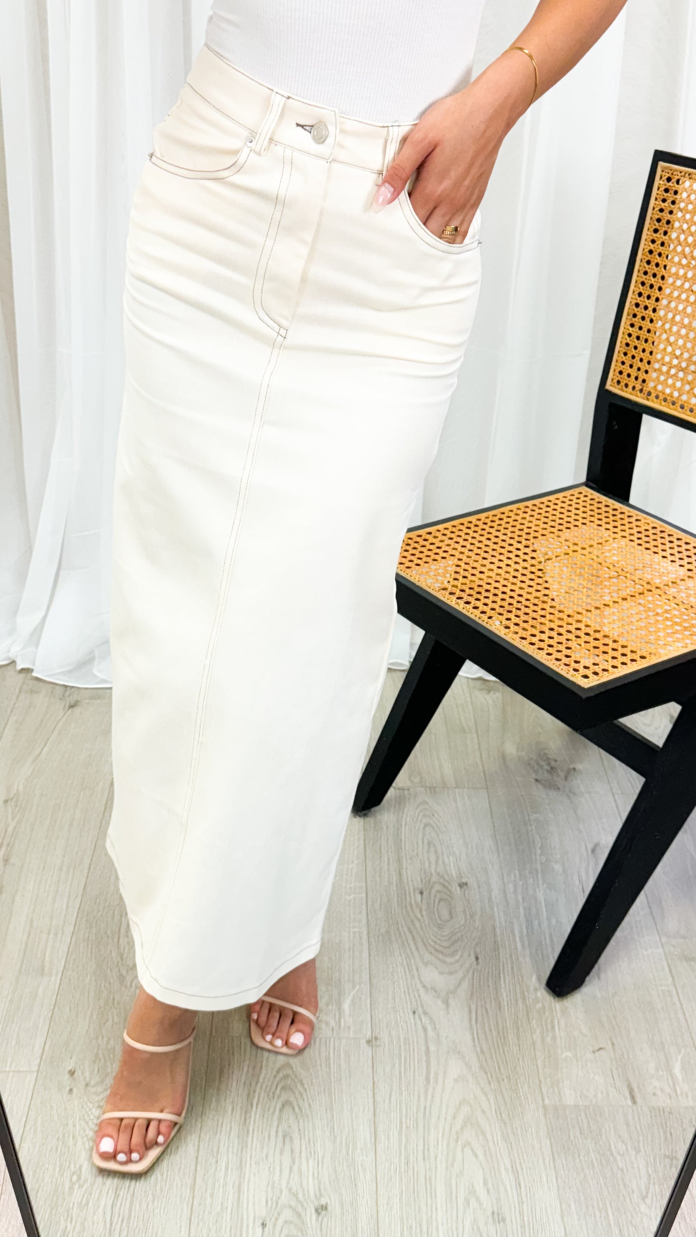 ASHER MAXI SKIRT - CREAM