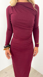 COLEMAN DRESS - MERLOT