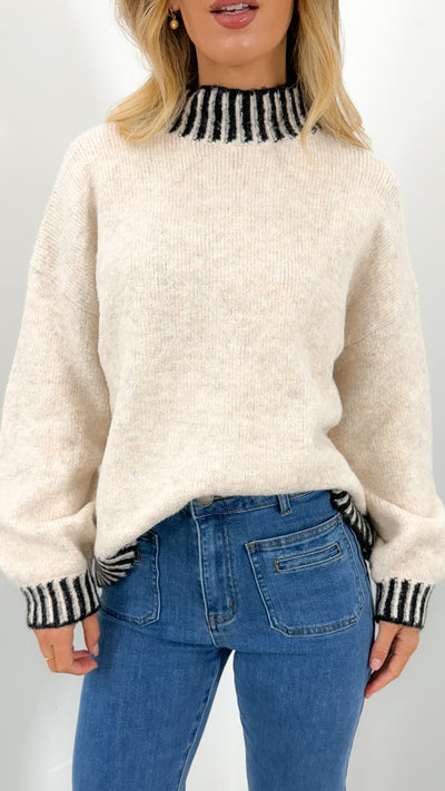 BESSIE STITCH KNIT - LATTE