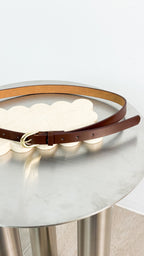 LOMANCE SKINNY BELT - CHOCOLATE/GOLD
