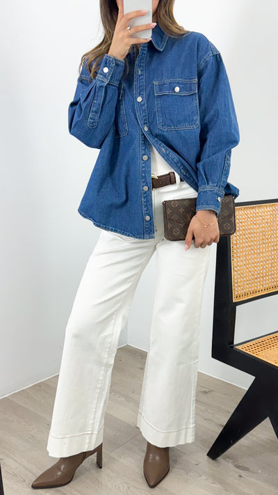 ROWE DENIM SHIRT - DARK DENIM