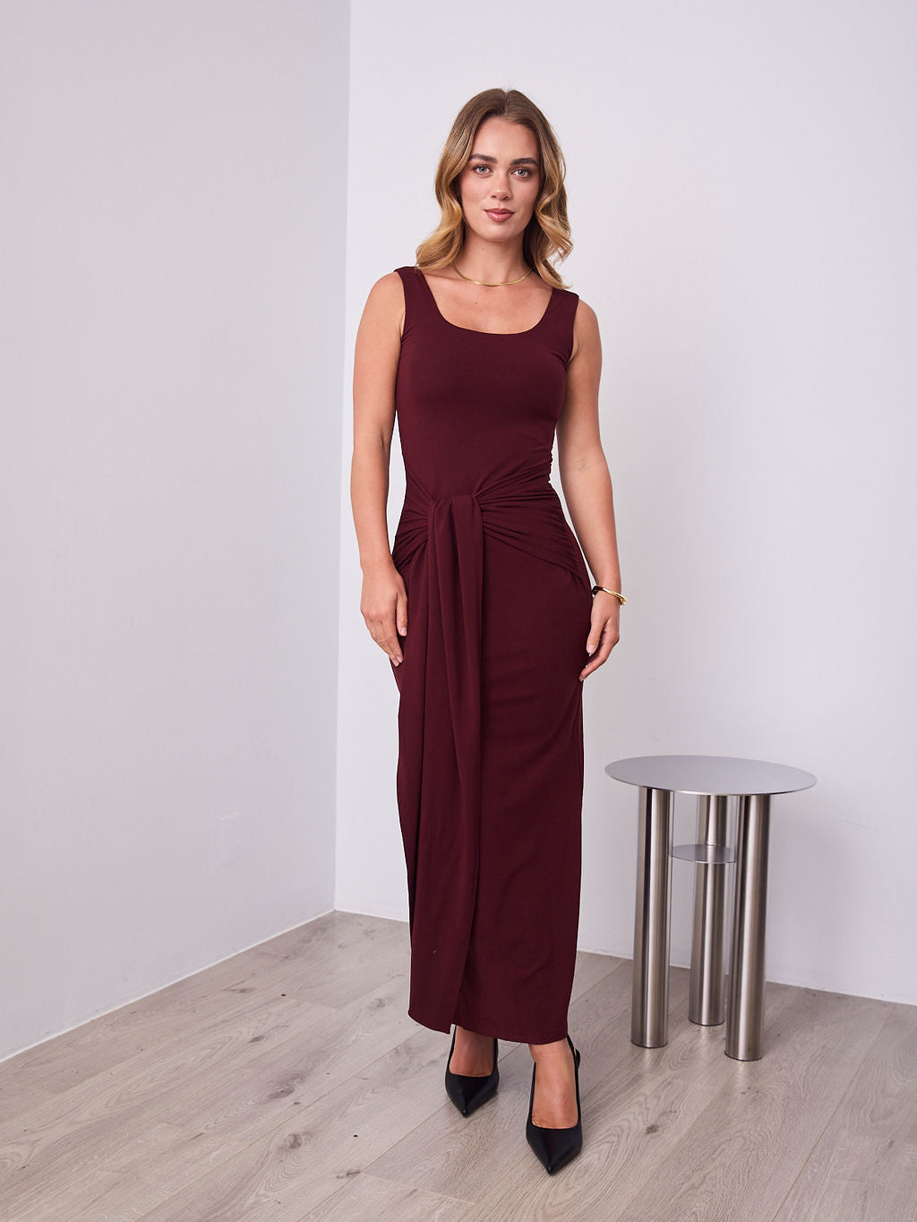 CELINE DRESS - MERLOT