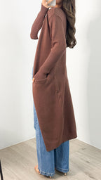 MAXWELL LONG CARDI - CHOCOLATE