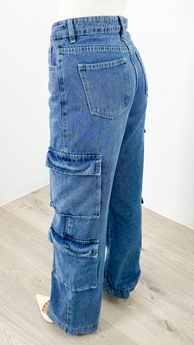 KANE CARGO DENIM JEAN - BLUE
