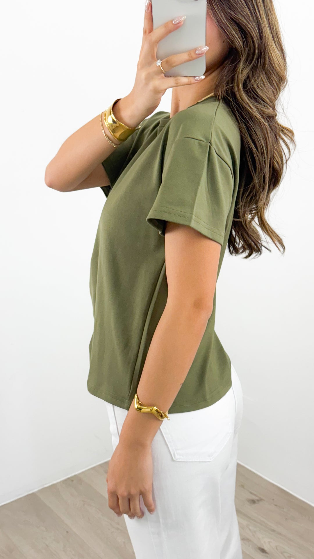 ESTHER EASY TUCK TEE - OLIVE