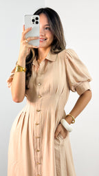 CASSANDRA DRESS - BEIGE