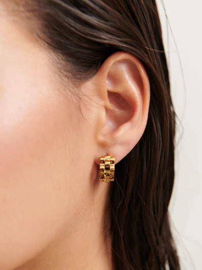 RIPPLE 18K GOLD PLATED EARRINGS - GOLD