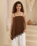 MOVIDA TOP WITH DETACHABLE STRAPS - CHOCOLATE