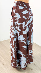 LUMINA PANT - CHOCOLATE/BABY BLUE