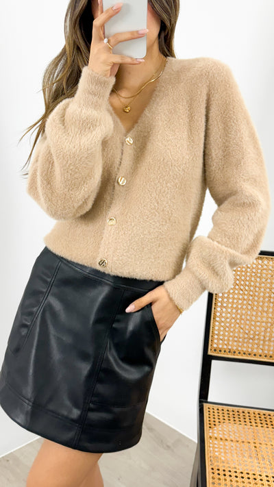 MAVI FLUFFY CARDI - MOCHA
