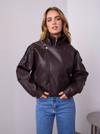 AXEL PU JACKET - CHOCOLATE