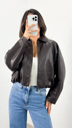 LONDON BOMBER JACKET - CHOCOLATE