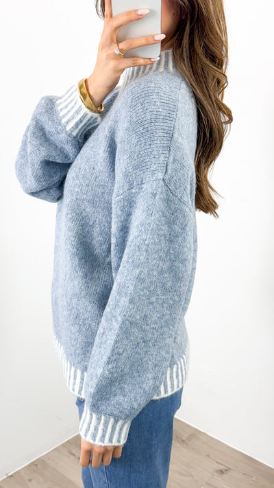 BESSIE STITCH KNIT - BLUE