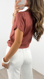COMO LINEN SHIRT - CLAY