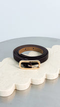 GIGI THIN BELT - CHOCOLATE