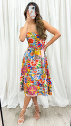SICILIAN SUN + MOON DRESS - MULTI