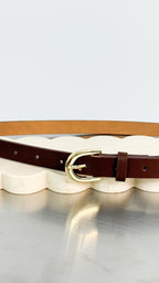 LOMANCE SKINNY BELT - CHOCOLATE/GOLD