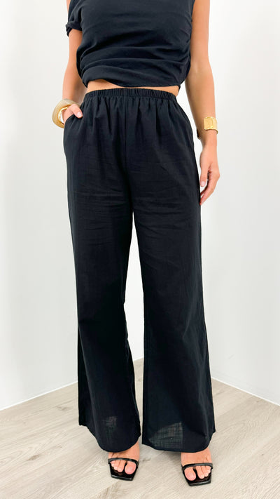 KAI LINEN LOOK SET- BLACK