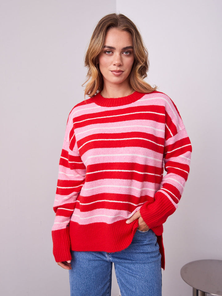 CHARLES KNIT - RED/PINK