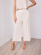 MEMPHIS 7/8 LINEN PANTS - BEIGE