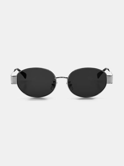 HELENA OVAL SUNNIES - SILVER/BLACK