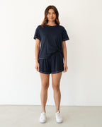 ESTHER EASY TUCK TEE + SHORTS SET - NAVY