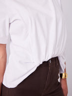 AMBER TUCK TEE - WHITE