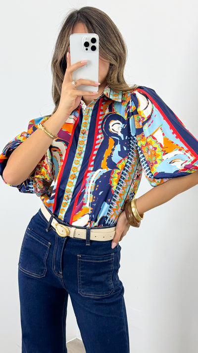 SICILY BLOUSE - NAVY