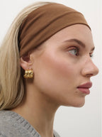 VERA TEXTURED 18K GOLD PLATED EARRING - GOLD