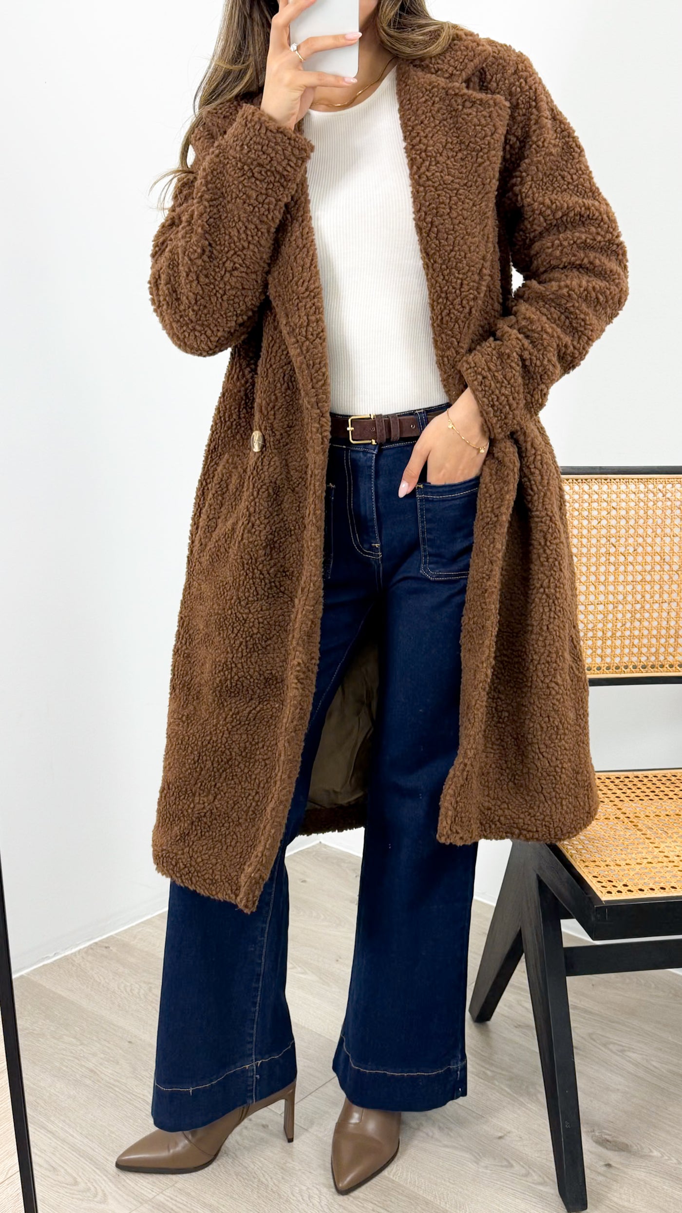 MARCO TEDDY COAT - CHOCOLATE