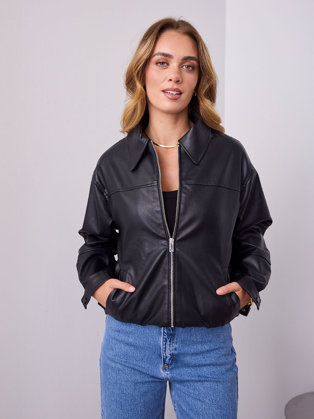 JAMISON PU JACKET - BLACK