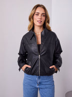 JAMISON PU JACKET - BLACK