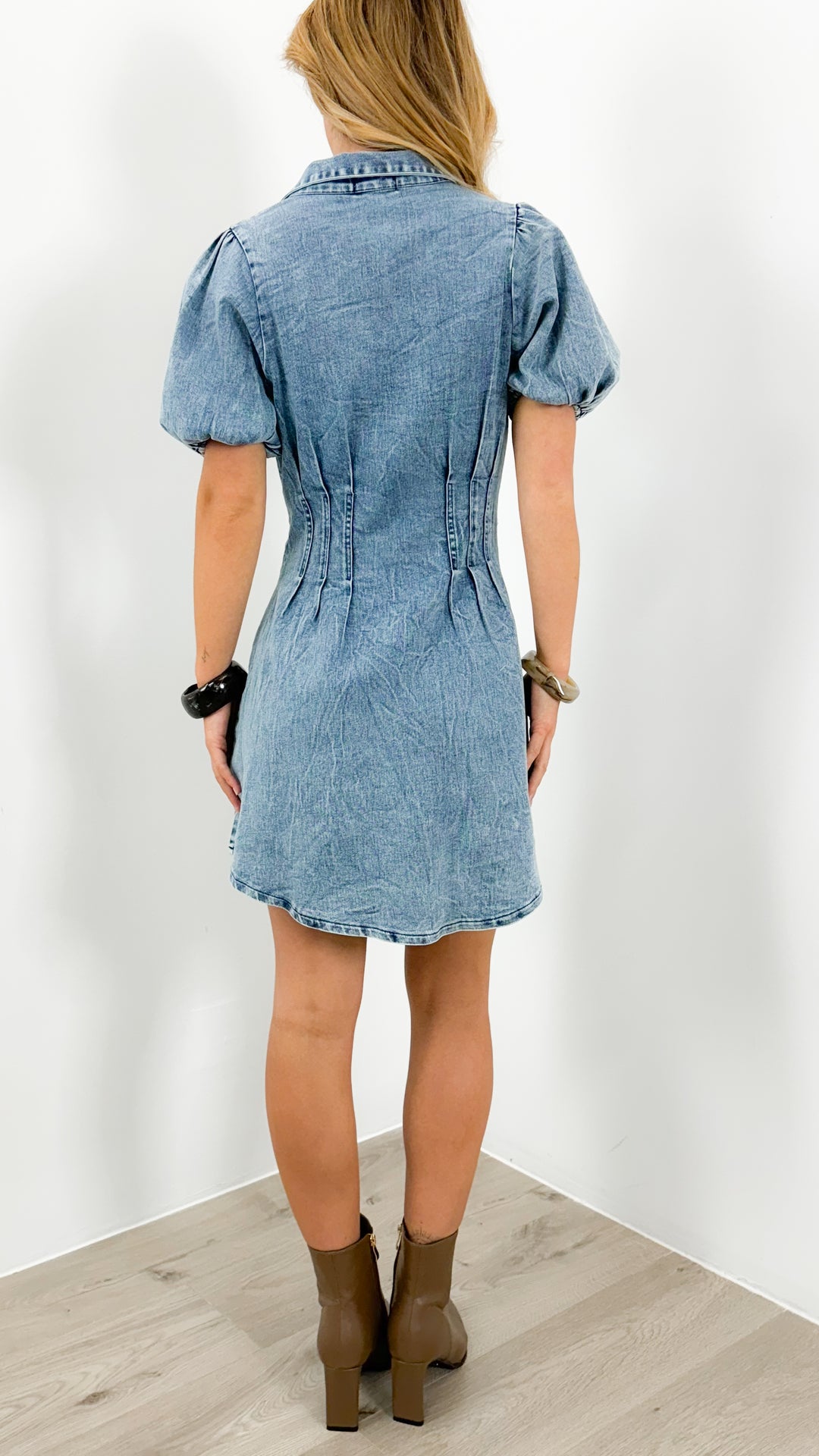 KRISTEN DENIM DRESS - BLUE