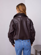 AXEL PU JACKET - CHOCOLATE