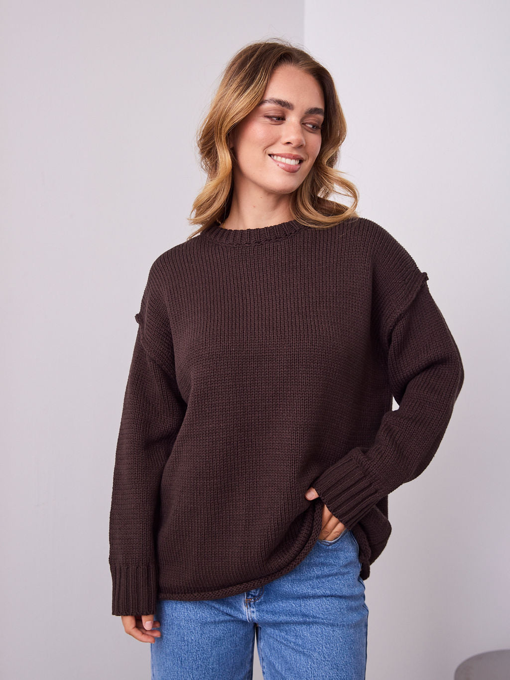MARLO KNIT JUMPER- CHOCOLATE
