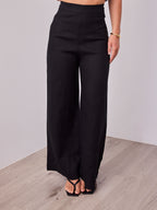 HANNAH LINEN PANT - BLACK