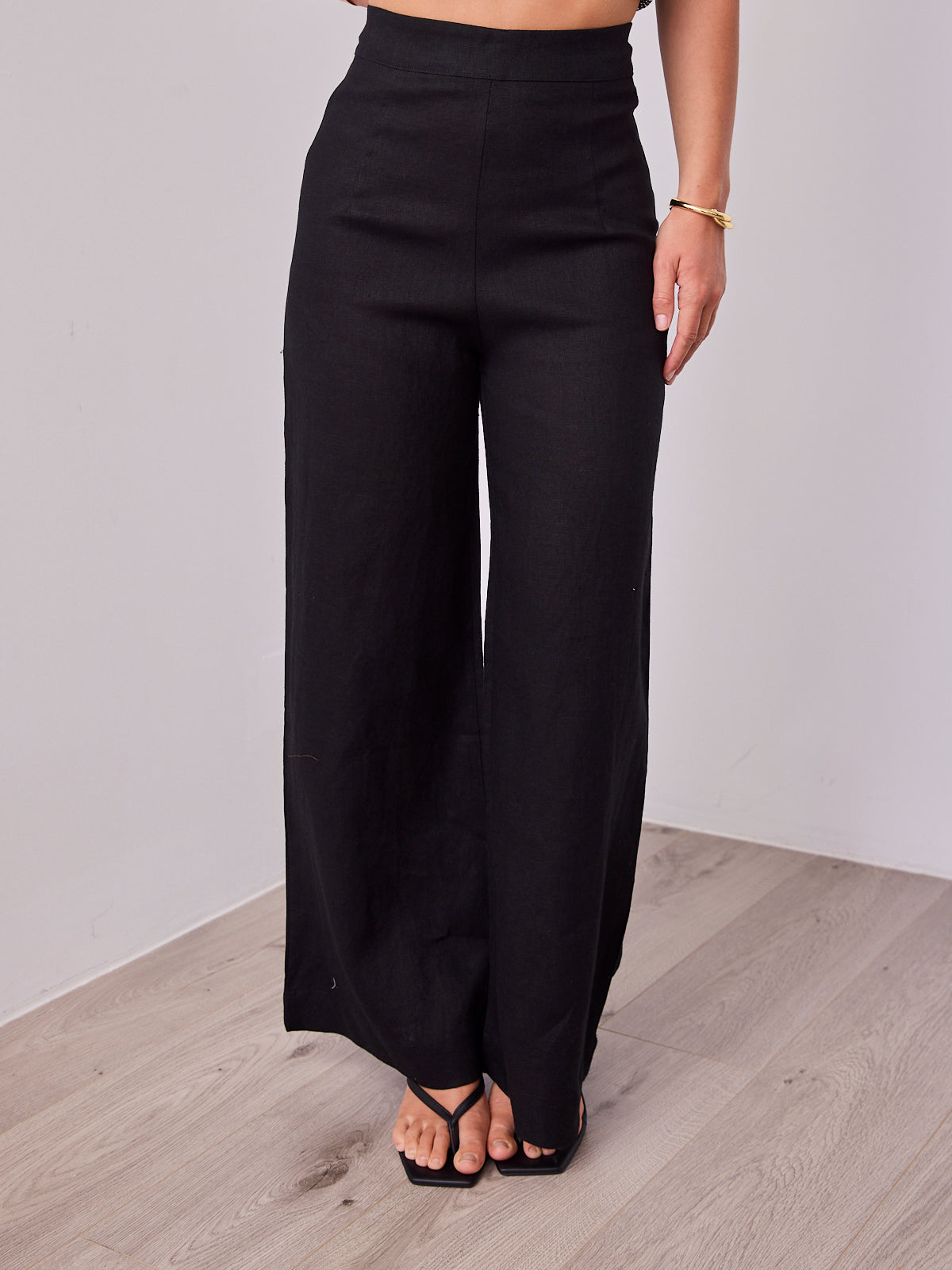 HANNAH LINEN PANT - BLACK