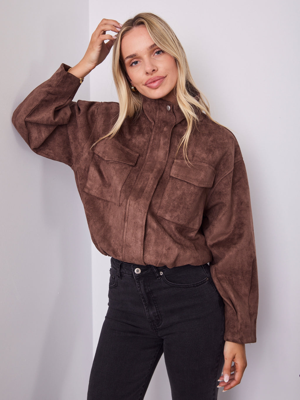 TULLY BOMBER JACKET - CHOCOLATE