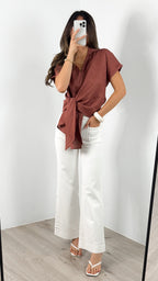 COMO LINEN SHIRT - CLAY